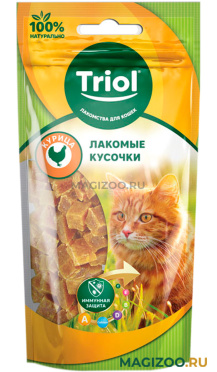 Лакомство TRIOL для кошек лакомые кусочки с курицей 40 гр (1 шт)